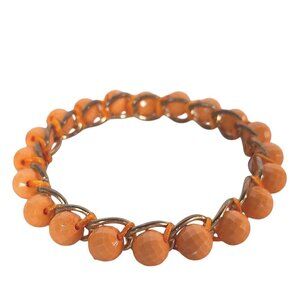 Boho Retro Orange Beaded Bangle Bracelet Costume Jewelry